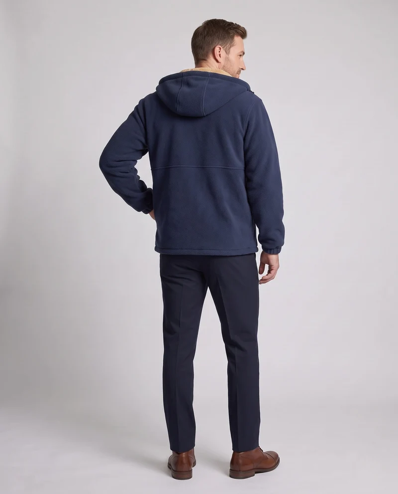 Herren Thermo-Fleece-Hoodiejacke mit Teddyfutter, Kapuze und winddichter Außenlage Nord Taschen