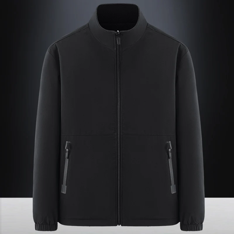 Herren Minimalistische technische Allwetter-Softshelljacke mit Stehkragen und wasserabweisenden Reißverschlüssen Nord Taschen