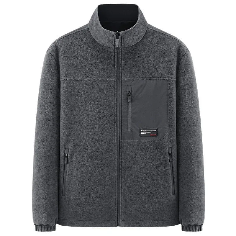 Herren Minimalistische technische Allwetter-Softshelljacke mit Stehkragen und wasserabweisenden Reißverschlüssen Nord Taschen