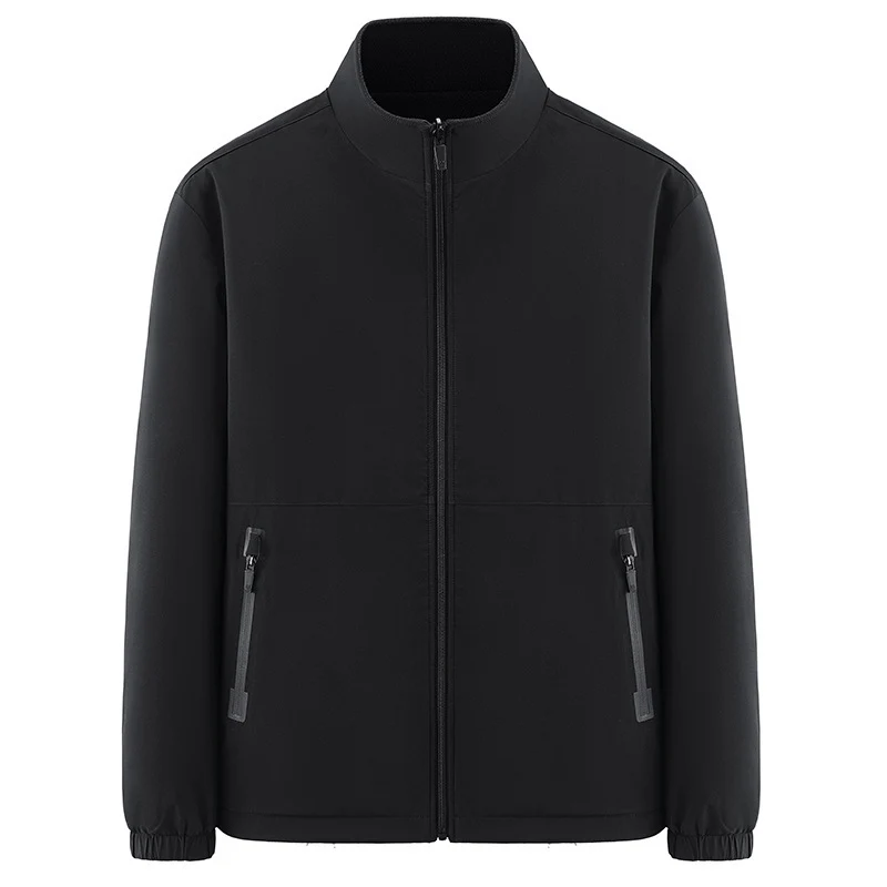 Herren Minimalistische technische Allwetter-Softshelljacke mit Stehkragen und wasserabweisenden Reißverschlüssen Nord Taschen