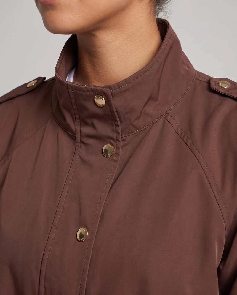 Damen Utility-Fieldjacke mit Tunnelzug, Spitzenbesatz und Stehkragen Nord Taschen