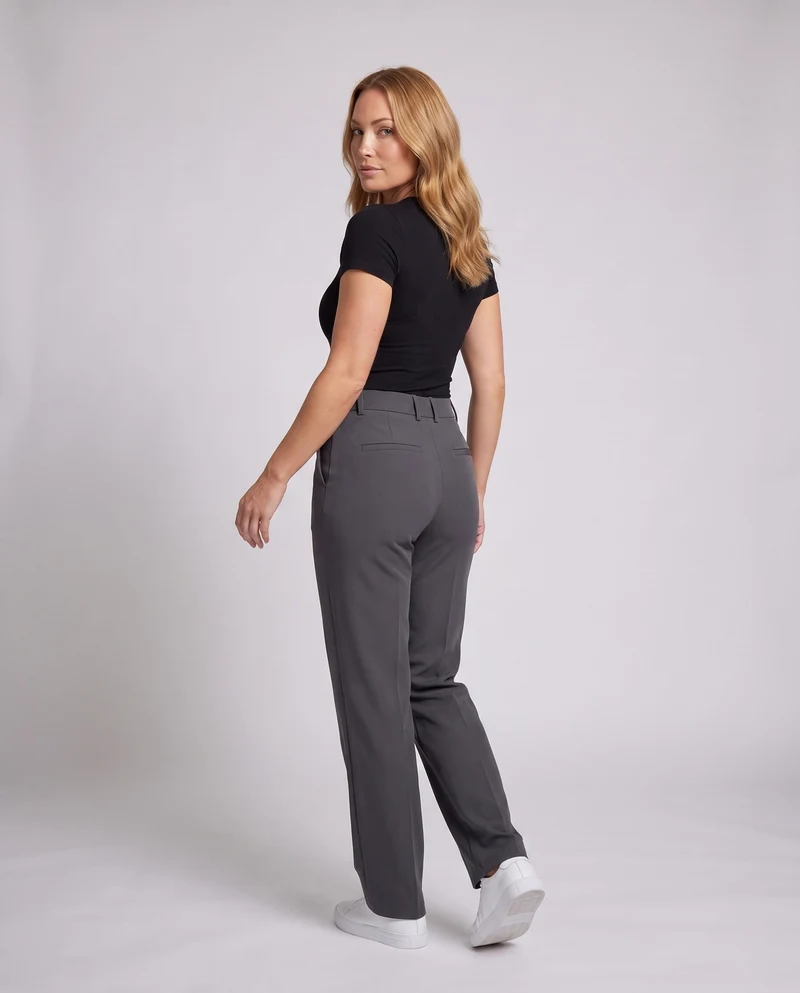 Damen Elegante und Lässige Hochgeschnitte Hosen Nord Taschen