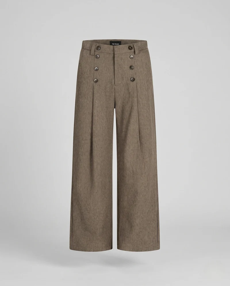 Damen elegante und stilvolle hochtaillierte Hose Nord Taschen