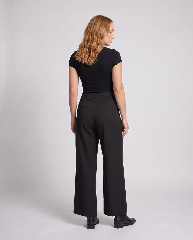 Damen Elegante Schlaghose mit Gürtel Nord Taschen