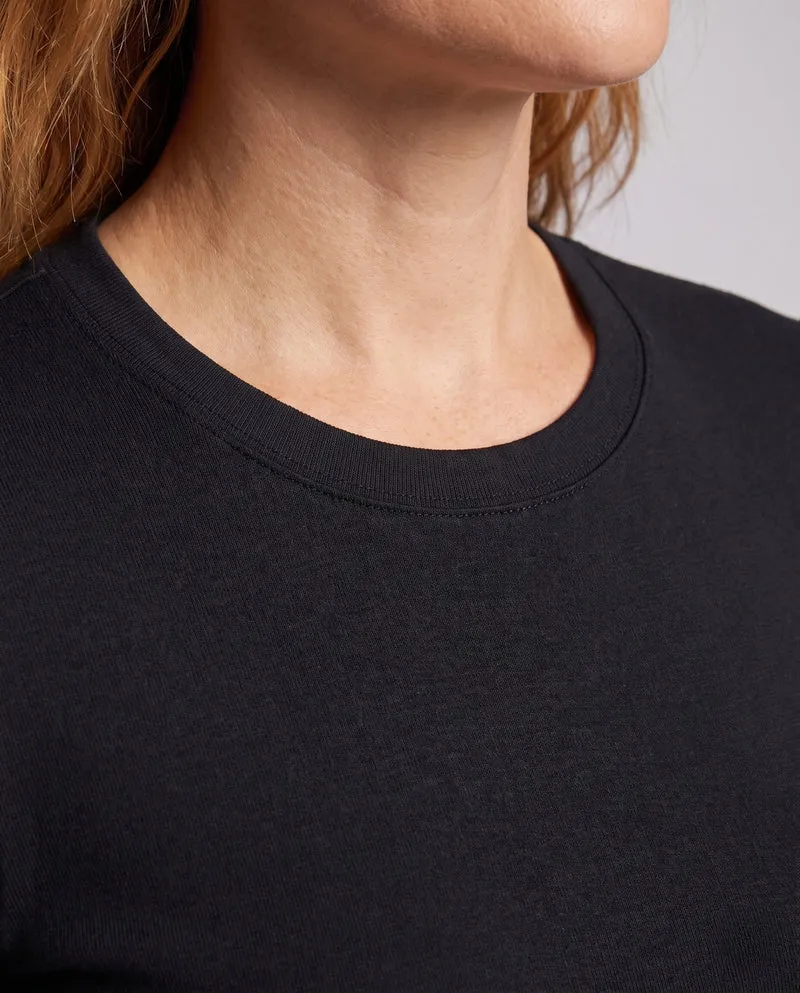 Damen Langarm Basic T-Shirt Nord Taschen