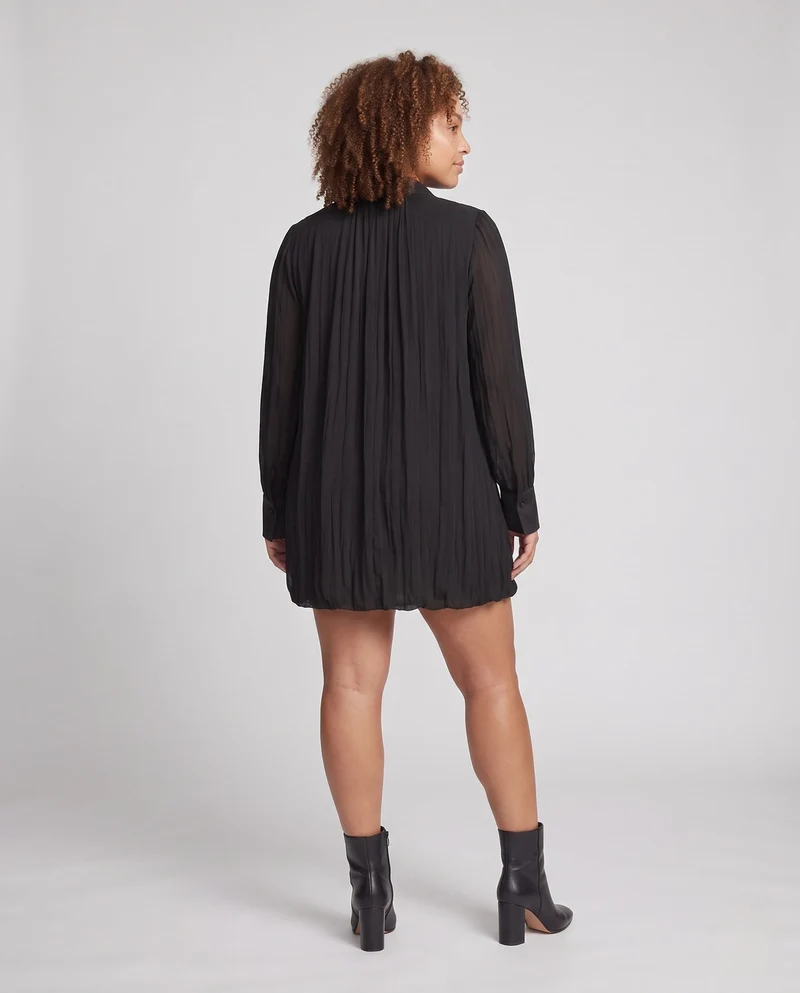 Damen Plissiertes Chiffon‑Wickelkleid mit Bindeschleife am Ausschnitt Nord Taschen