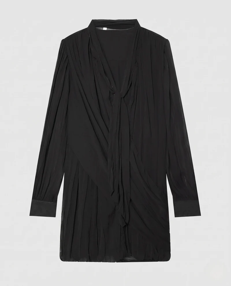 Damen Plissiertes Chiffon‑Wickelkleid mit Bindeschleife am Ausschnitt Nord Taschen