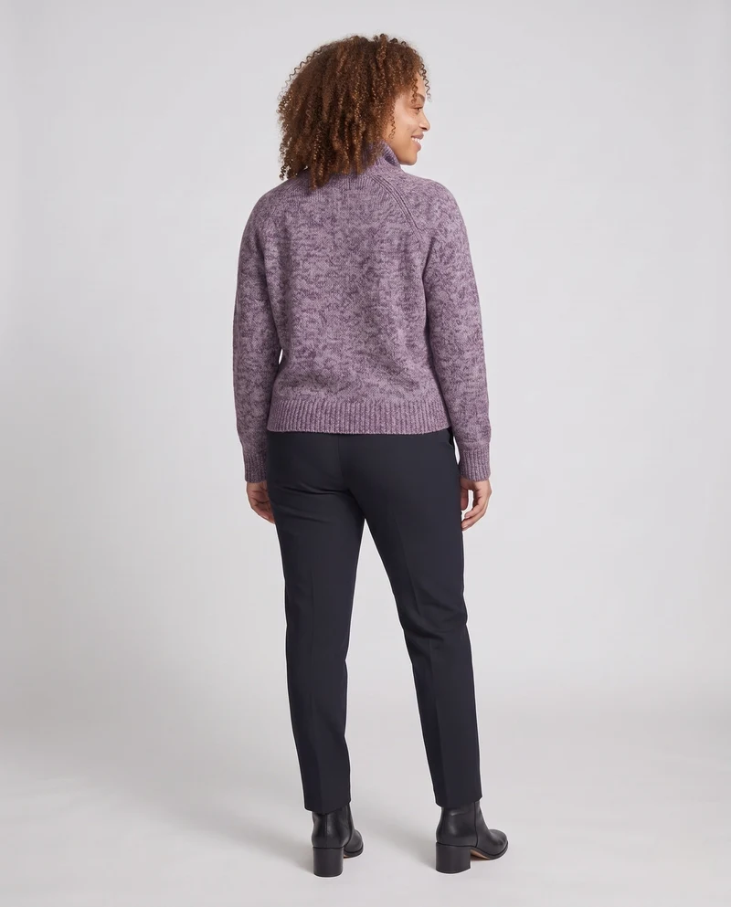 Damen Strickjacke mit hohem Funnelkragen und durchgehender Knopfleiste Nord Taschen