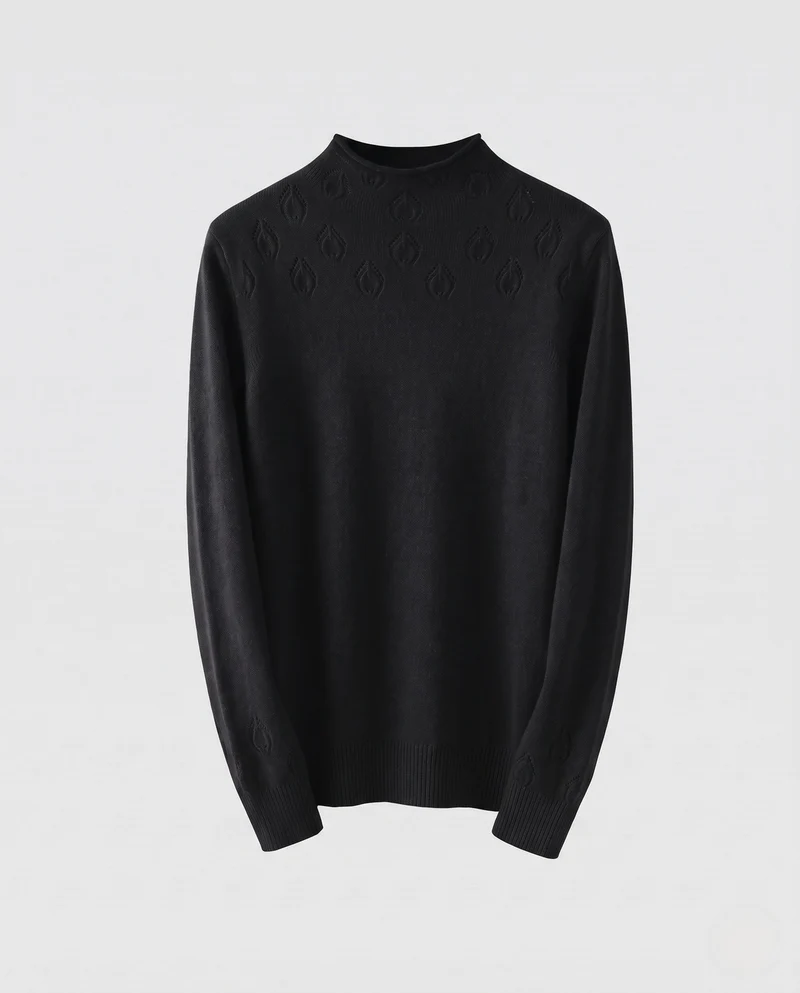 Damen Feinstrickpullover mit kurzem Stehkragen, feinem Ajourmuster und kastiger Passform Nord Taschen