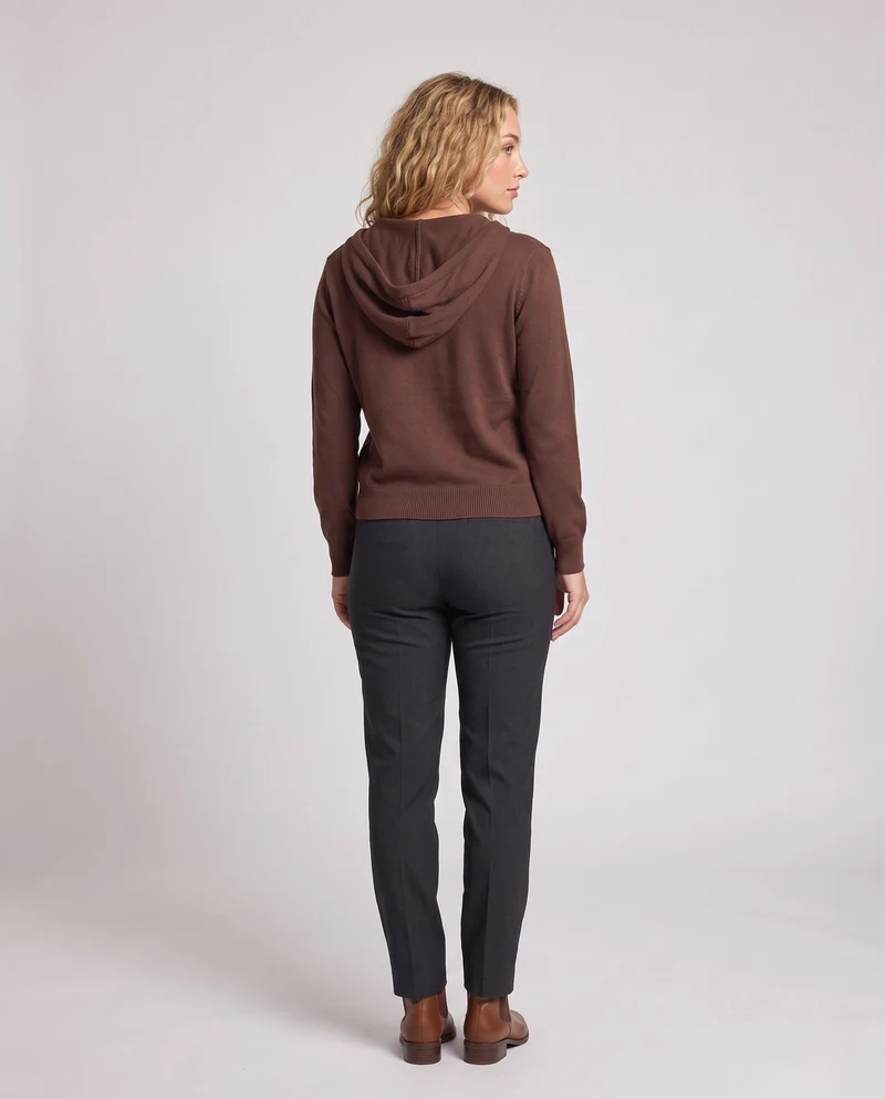 Damen Feinstrickpullover mit halbhohem Reißverschluss, Volumenärmeln und kaschmirähnlicher Optik Nord Taschen