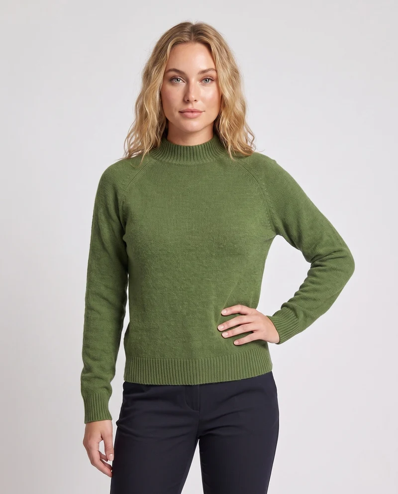 Damen Feinstrickpullover mit kurzem Stehkragen, weicher Kaschmir‑Optik und kastiger Silhouette Nord Taschen