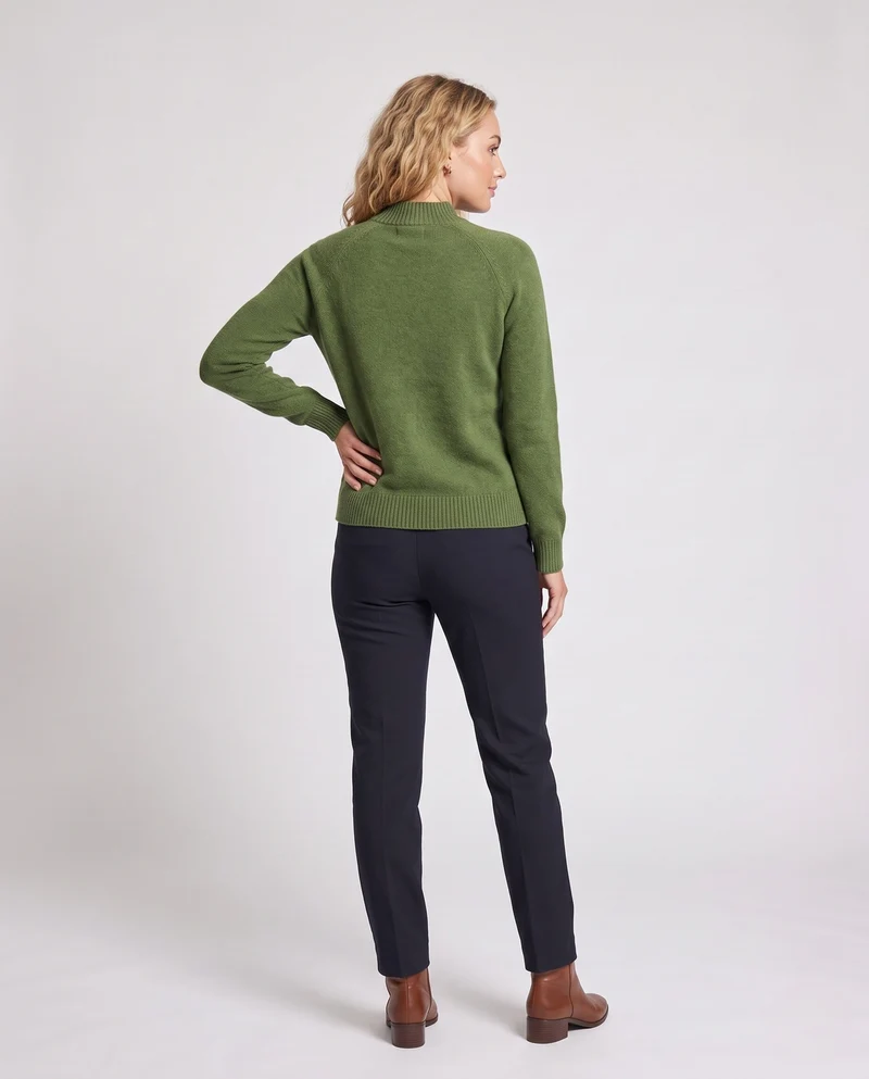 Damen Feinstrickpullover mit kurzem Stehkragen, weicher Kaschmir‑Optik und kastiger Silhouette Nord Taschen