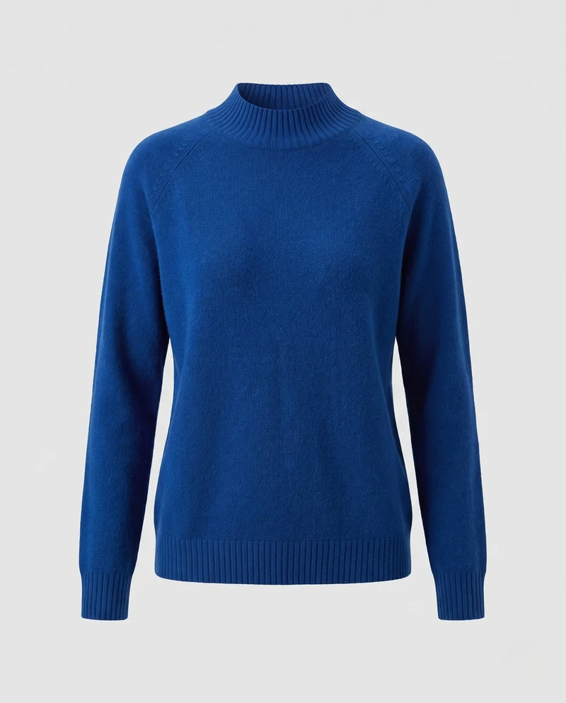 Damen Feinstrickpullover mit kurzem Stehkragen, weicher Kaschmir‑Optik und kastiger Silhouette Nord Taschen