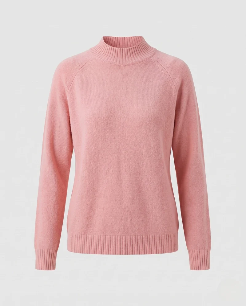 Damen Feinstrickpullover mit kurzem Stehkragen, weicher Kaschmir‑Optik und kastiger Silhouette Nord Taschen