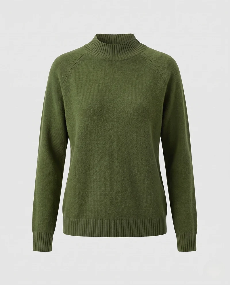 Damen Feinstrickpullover mit kurzem Stehkragen, weicher Kaschmir‑Optik und kastiger Silhouette Nord Taschen
