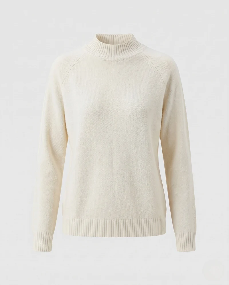 Damen Feinstrickpullover mit kurzem Stehkragen, weicher Kaschmir‑Optik und kastiger Silhouette Nord Taschen
