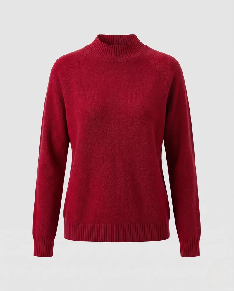 Damen Feinstrickpullover mit kurzem Stehkragen, weicher Kaschmir‑Optik und kastiger Silhouette Nord Taschen