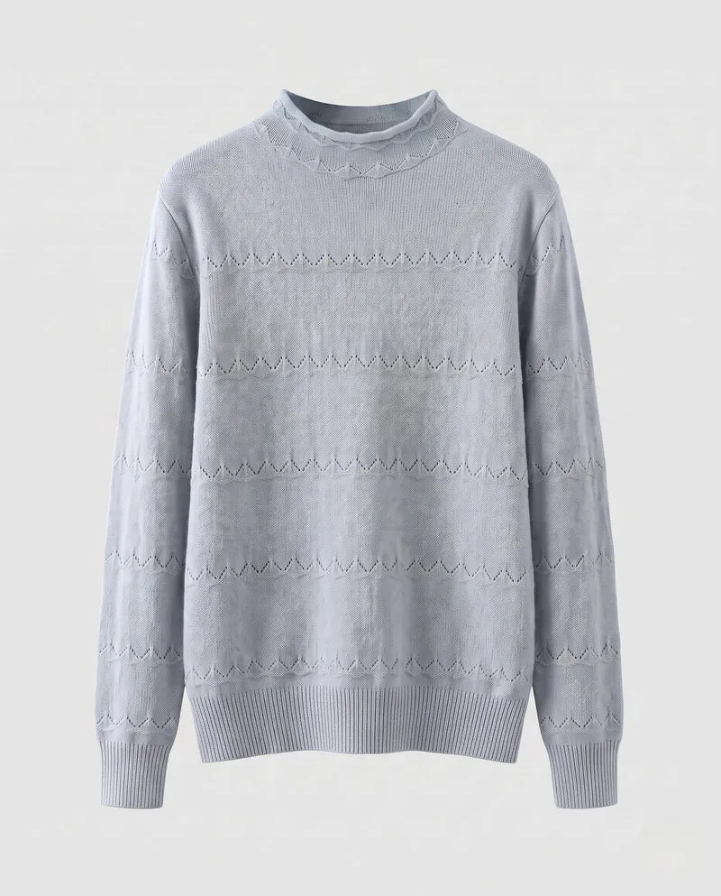 Damen Feinstrickpullover mit kurzem Stehkragen und Zier‑Ajourmuster Nord Taschen