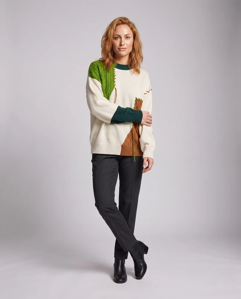Damen Oversized Strickpullover Nord Taschen