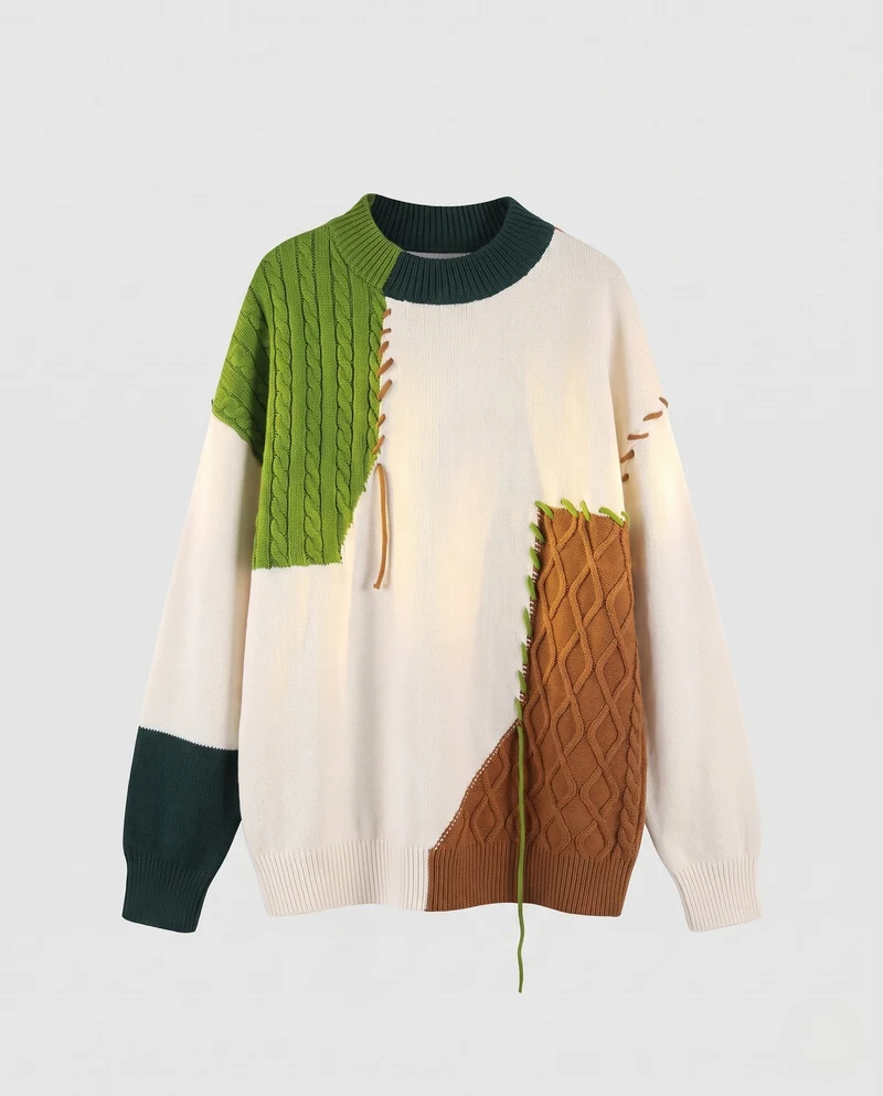 Damen Oversized Strickpullover Nord Taschen