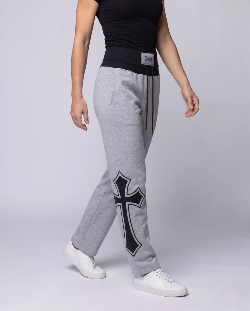 Damen Sport-Jogginghosen mit hohem Bund und grafischen Details Nord Taschen