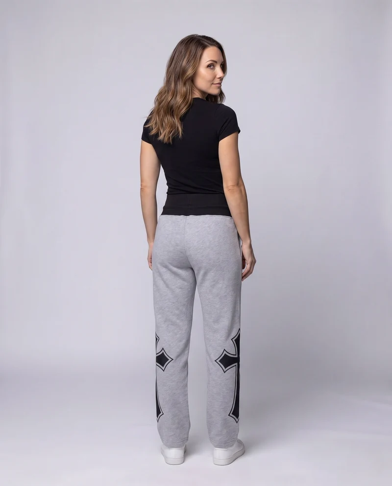 Damen Sport-Jogginghosen mit hohem Bund und grafischen Details Nord Taschen