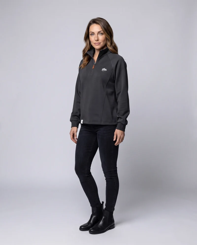 Damen Sport-Fleece-Pullover mit Stehkragen Nord Taschen