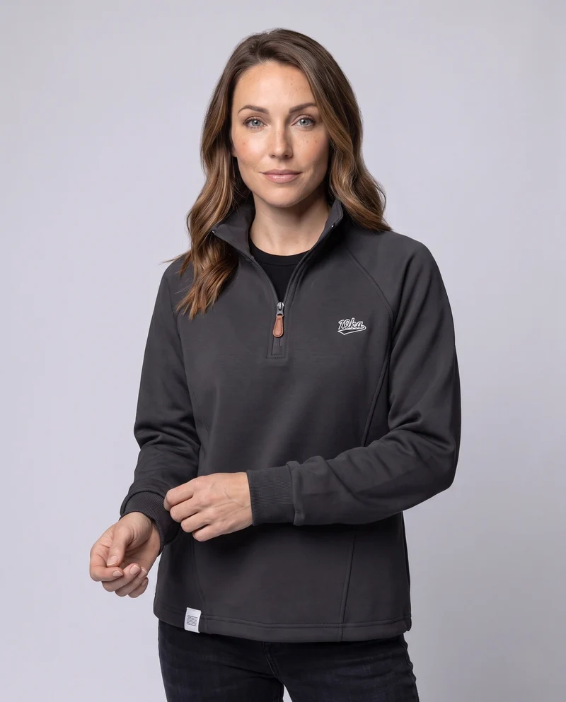 Damen Sport-Fleece-Pullover mit Stehkragen Nord Taschen