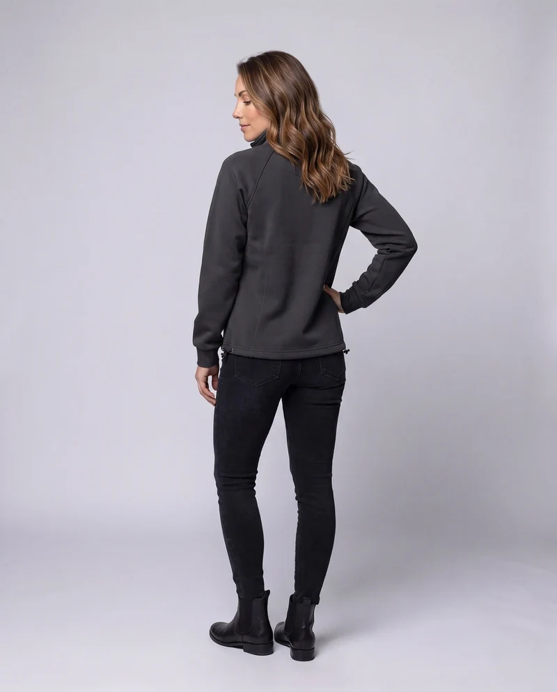 Damen Sport-Fleece-Pullover mit Stehkragen Nord Taschen