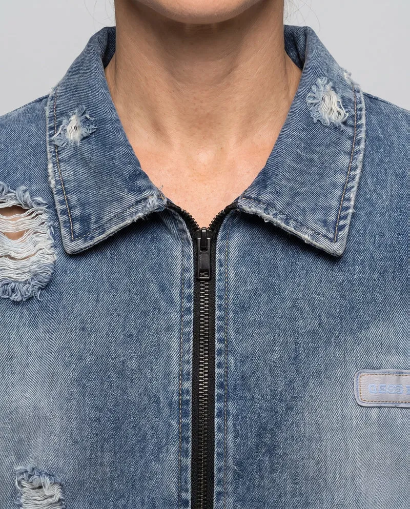 Damen Streetstyle Denimjacke Nord Taschen