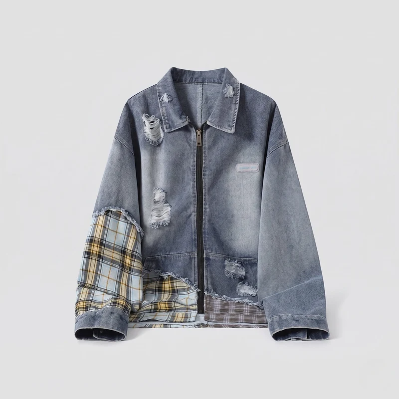 Damen Streetstyle Denimjacke Nord Taschen