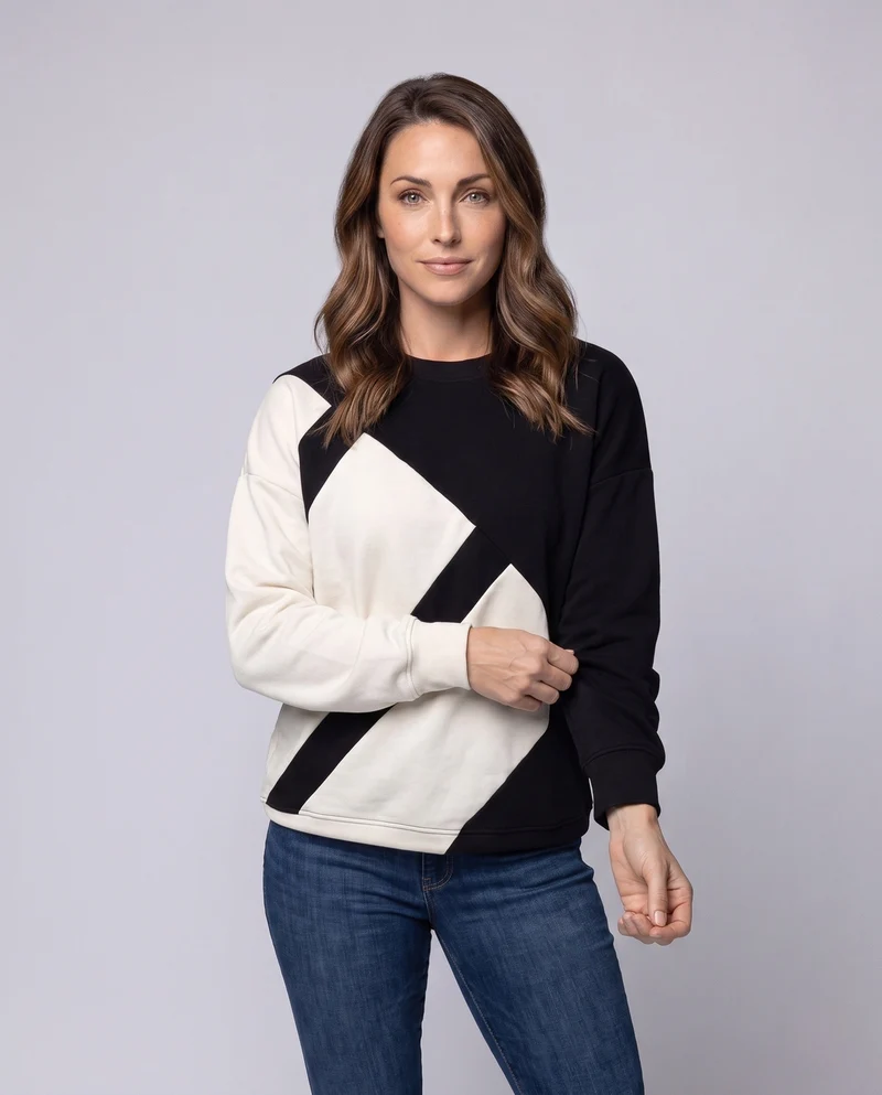 Damen Stylischer Oversized Pullover Nord Taschen