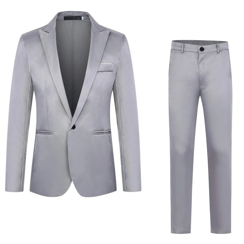 Herren Zweiteiliges Anzugset schlanker Schnitt mit Sakko und flacher Bundhose Nord Taschen