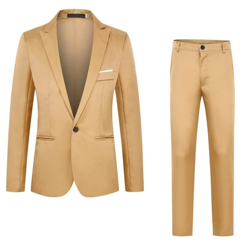 Herren Zweiteiliges Anzugset schlanker Schnitt mit Sakko und flacher Bundhose Nord Taschen
