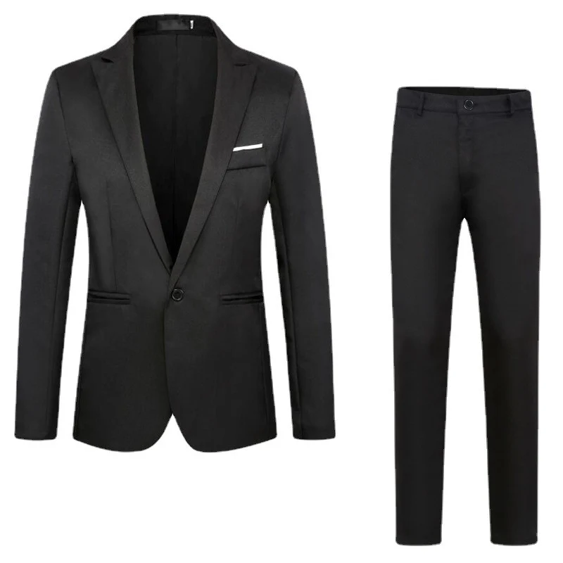 Herren Zweiteiliges Anzugset schlanker Schnitt mit Sakko und flacher Bundhose Nord Taschen