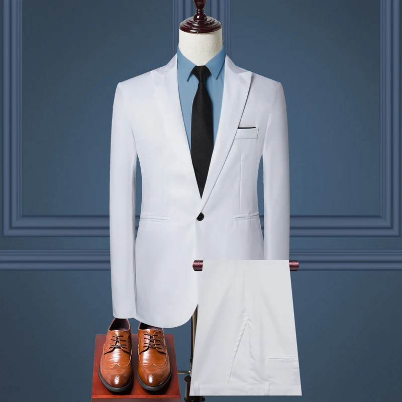Herren Zweiteiliges Anzugset schlanker Schnitt mit Sakko und flacher Bundhose Nord Taschen