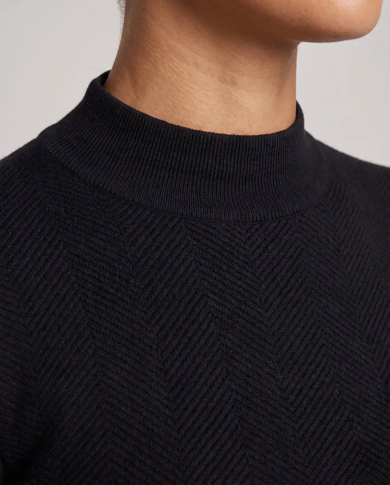 Damen Feiner Minimalistischer Stehkragenpullover aus anschmiegsamem Feinstrick Nord Taschen