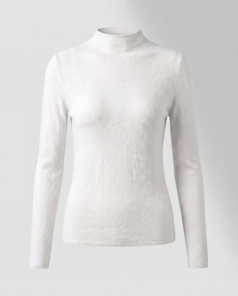 Damen Feiner Minimalistischer Stehkragenpullover aus anschmiegsamem Feinstrick Nord Taschen
