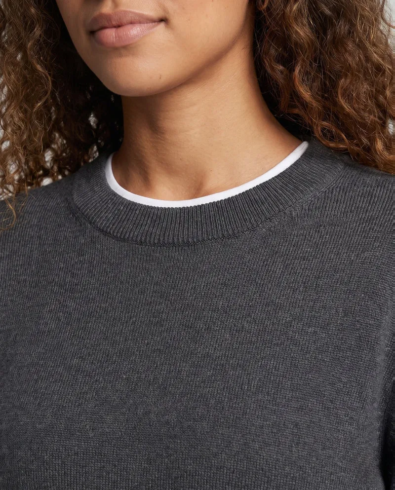 Damen Feiner Layering-Pullover mit Rundhals und kontrastiertem Saum Nord Taschen