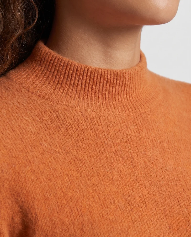 Damen Feiner Kurzrollkragenpullover in Angora‑Optik mit extrafeinem Flauschfinish Nord Taschen