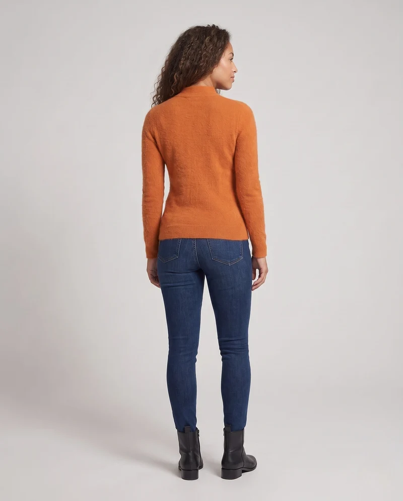 Damen Feiner Kurzrollkragenpullover in Angora‑Optik mit extrafeinem Flauschfinish Nord Taschen
