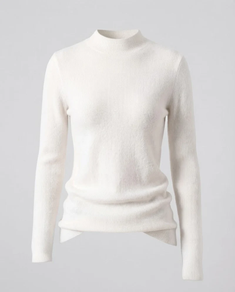 Damen Feiner Kurzrollkragenpullover in Angora‑Optik mit extrafeinem Flauschfinish Nord Taschen