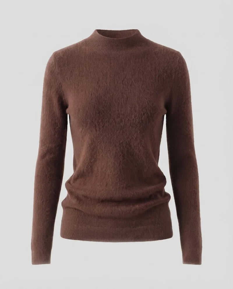Damen Feiner Kurzrollkragenpullover in Angora‑Optik mit extrafeinem Flauschfinish Nord Taschen