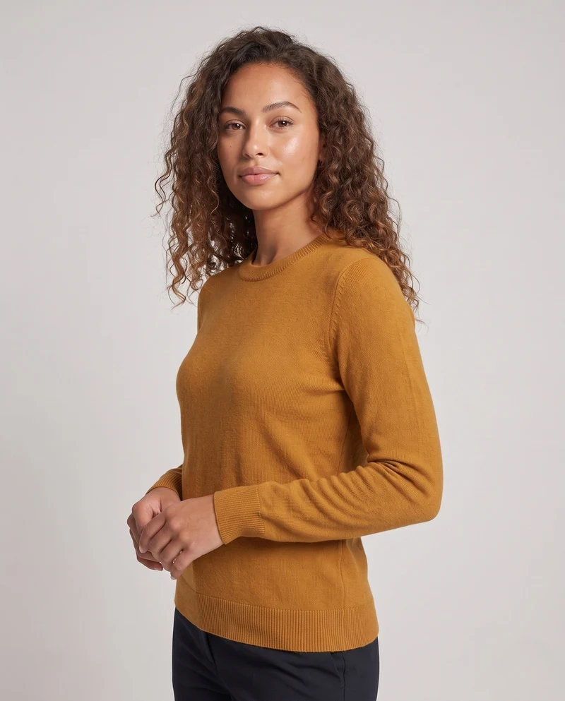 Damen Feiner Kaschmirpullover mit Rundhalsausschnitt Nord Taschen