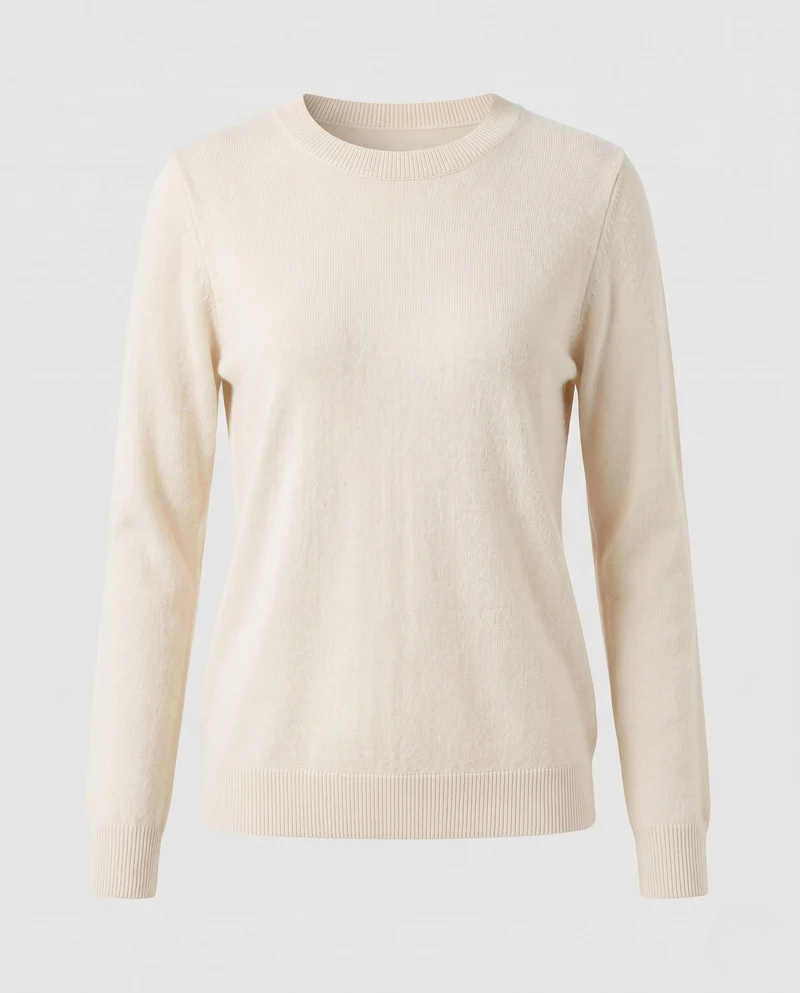 Damen Feiner Kaschmirpullover mit Rundhalsausschnitt Nord Taschen