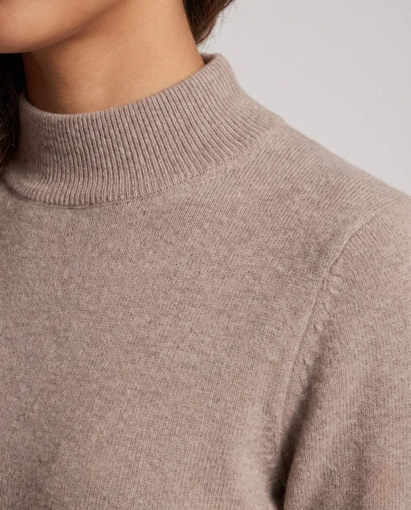 Damen Feiner Kaschmir‑Mix Stehkragenpullover in leichter Feinstrick‑Qualität Nord Taschen