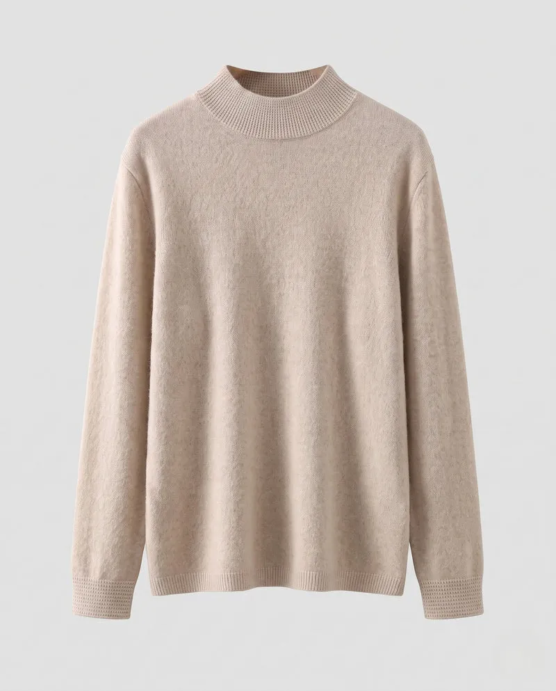 Damen Feiner Kaschmir‑Mix Stehkragenpullover in leichter Feinstrick‑Qualität Nord Taschen