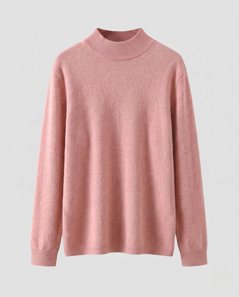 Damen Feiner Kaschmir‑Mix Stehkragenpullover in leichter Feinstrick‑Qualität Nord Taschen