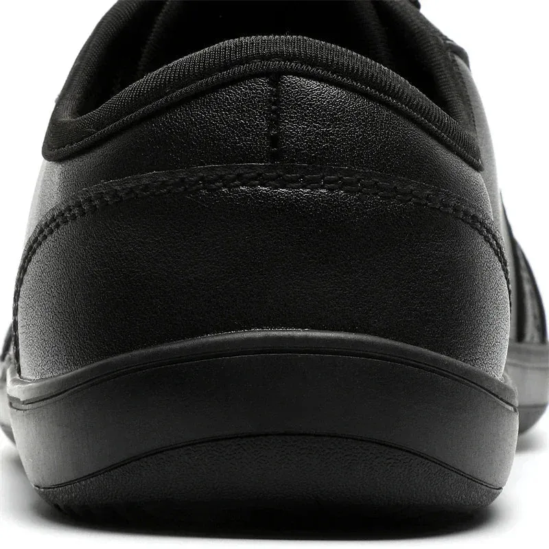 Minimalistische Leder Barfußlaufschuhe