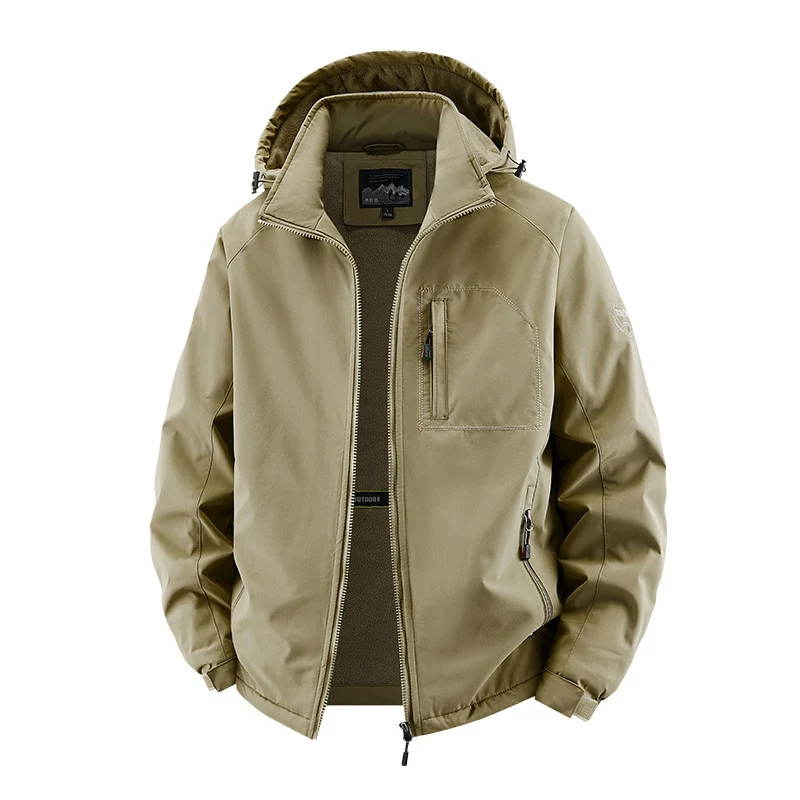 Herren Winddichte Softshell-Thermojacke mit Fleece-Innenfutter und Kapuze Nord Taschen